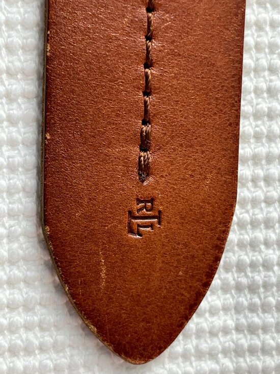 Lauren Ralph Lauren Womens Belt Medium Brown Leather Stitch Detail Adjustable main image 4